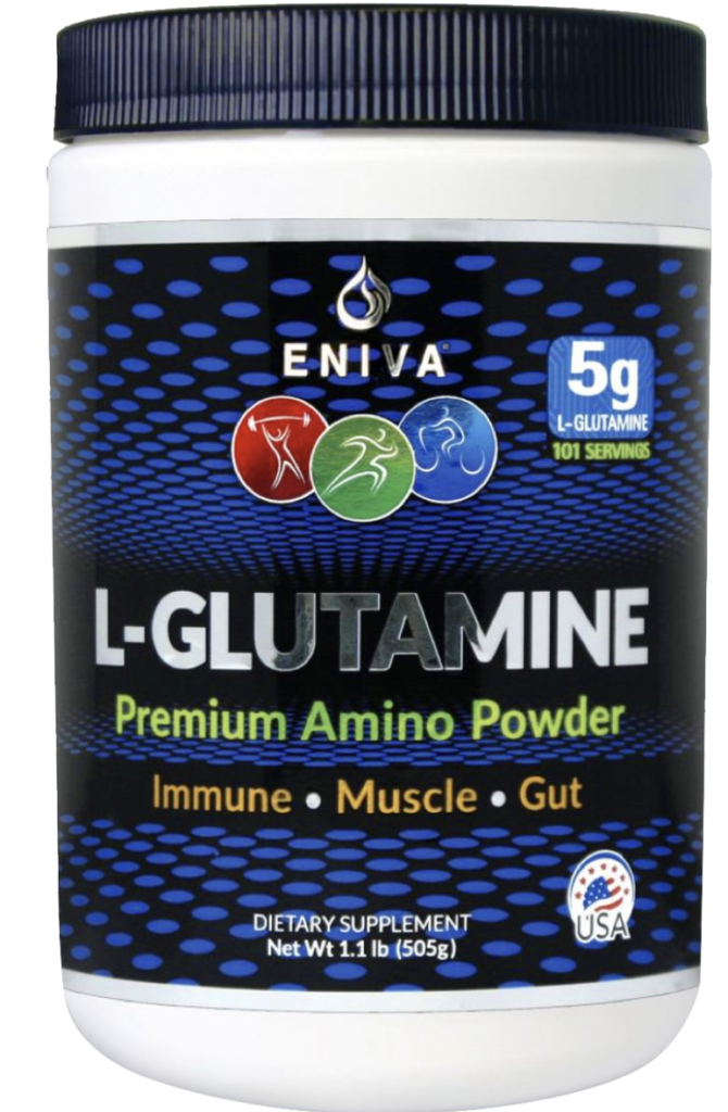L-Glutamine dietary supplement bottle